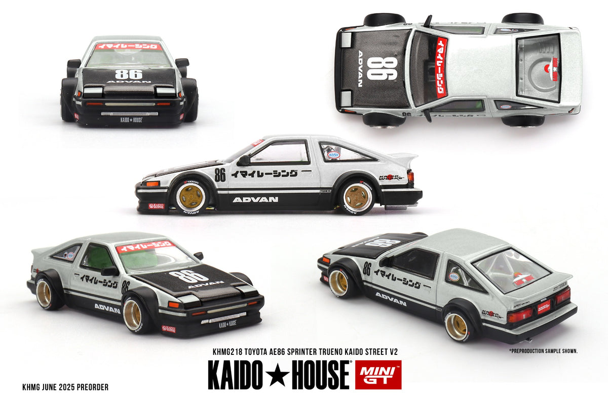 KAIDO HOUSE x MINI GT Toyota AE86 Sprinter Trueno Kaido Street V2 – KHMG218 – manufacturer reference