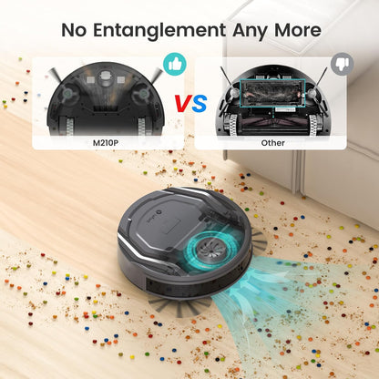 M210 Pro Robot Vacuum, 3 Adjustable Suction, Wifi/App/Alexa, 120 Min Runtime, Self-Charging Robotic Vacuums, Slim, Quiet, 6 Cleaning Modes Ideal for Pet Hair, Hard Floors