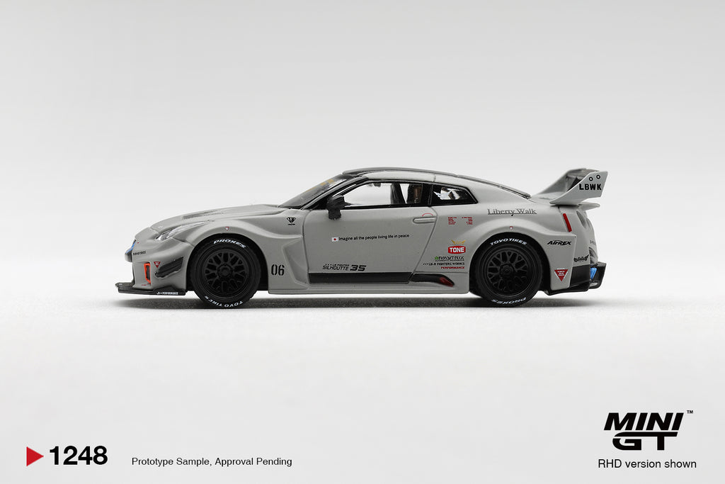 MINI GT Nissan LB-Silhouette WORKS GT 35GT-RR Ver.1 – Matt Grey #1248 – manufacturer reference