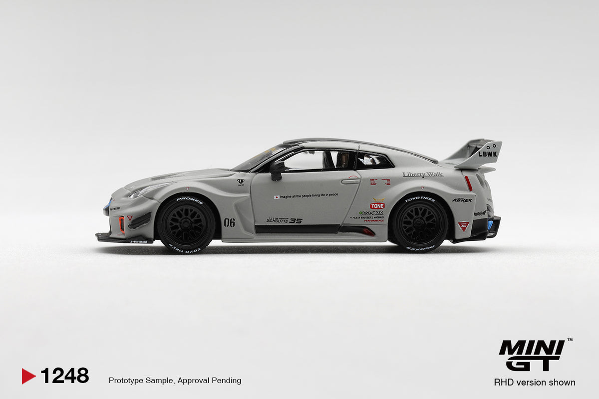 MINI GT Nissan LB-Silhouette WORKS GT 35GT-RR Ver.1 – Matt Grey #1248 – manufacturer reference