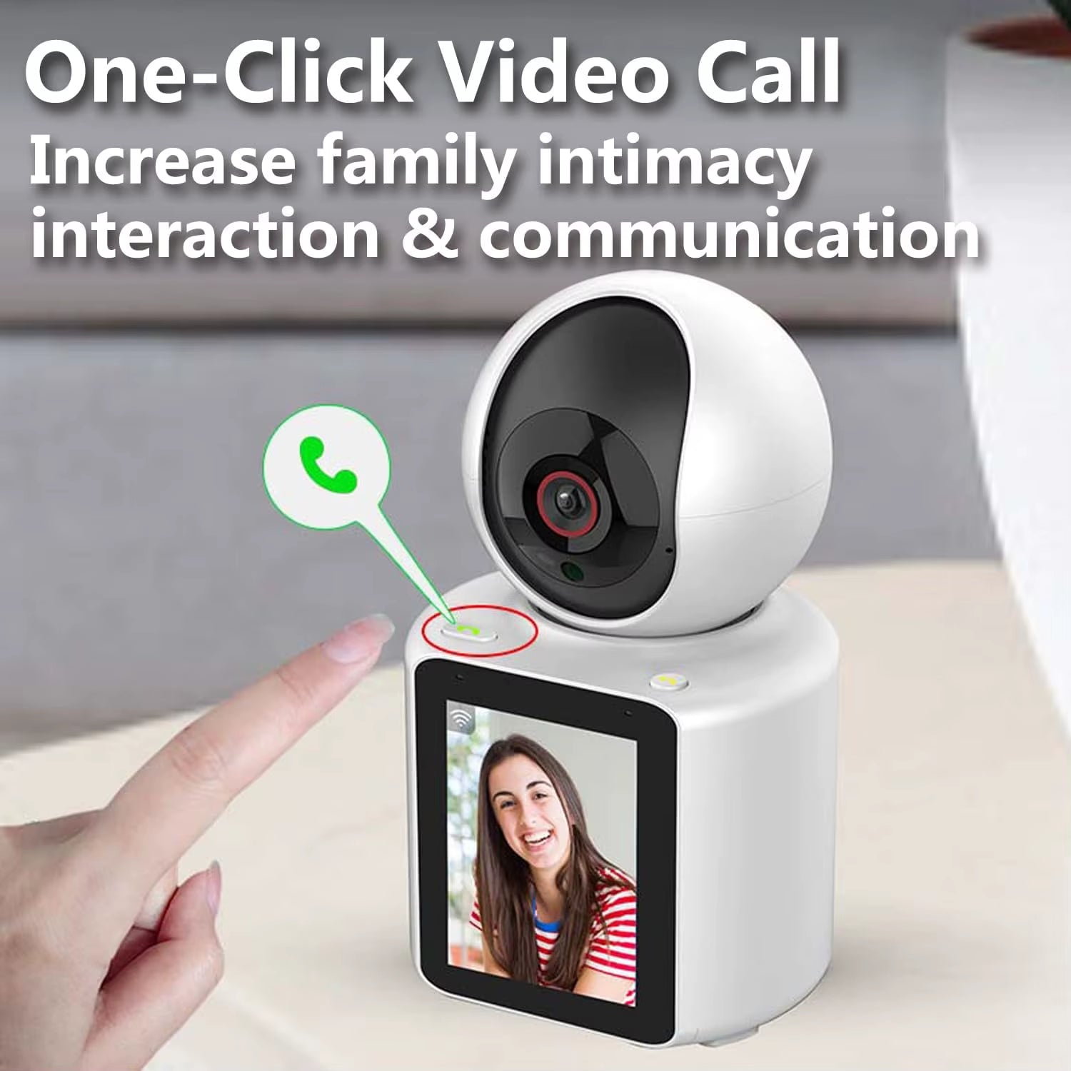 Smart Home Camera Wireless Two Way Video Calling LCD Screen Wifi Security Camera with AI Human Tracking