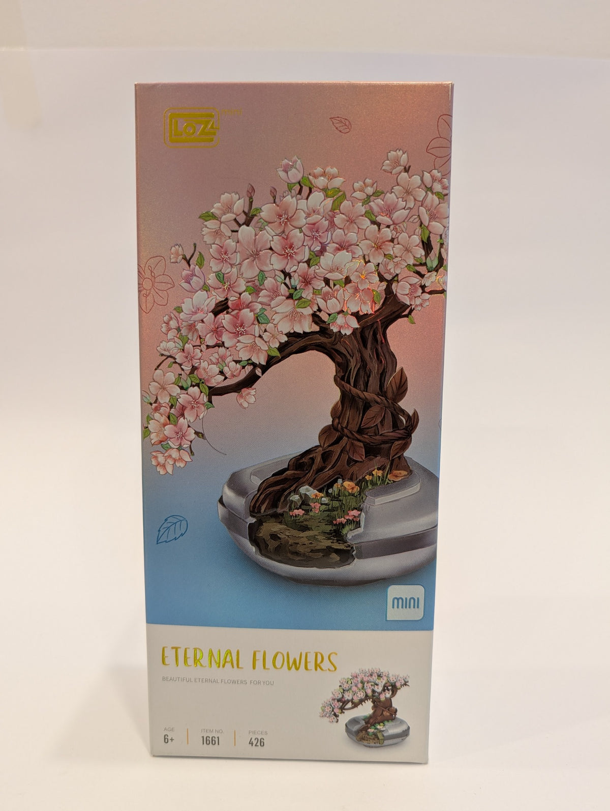 Pink Blossom Bonsai Building Set — 426 Pieces | LOZ Mini 1661 — original packaging photo