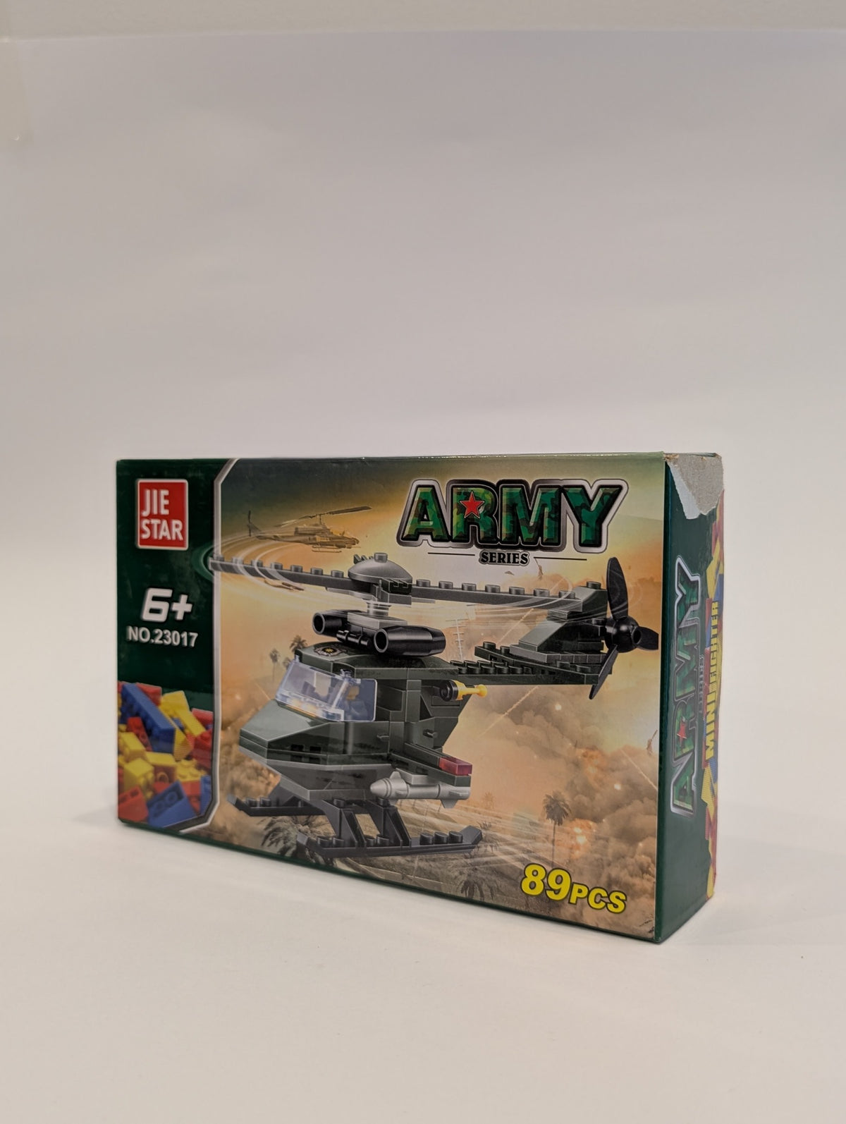 Army Helicopter Building Set — 89 Pieces | JIE STAR 23017 — original packaging photo