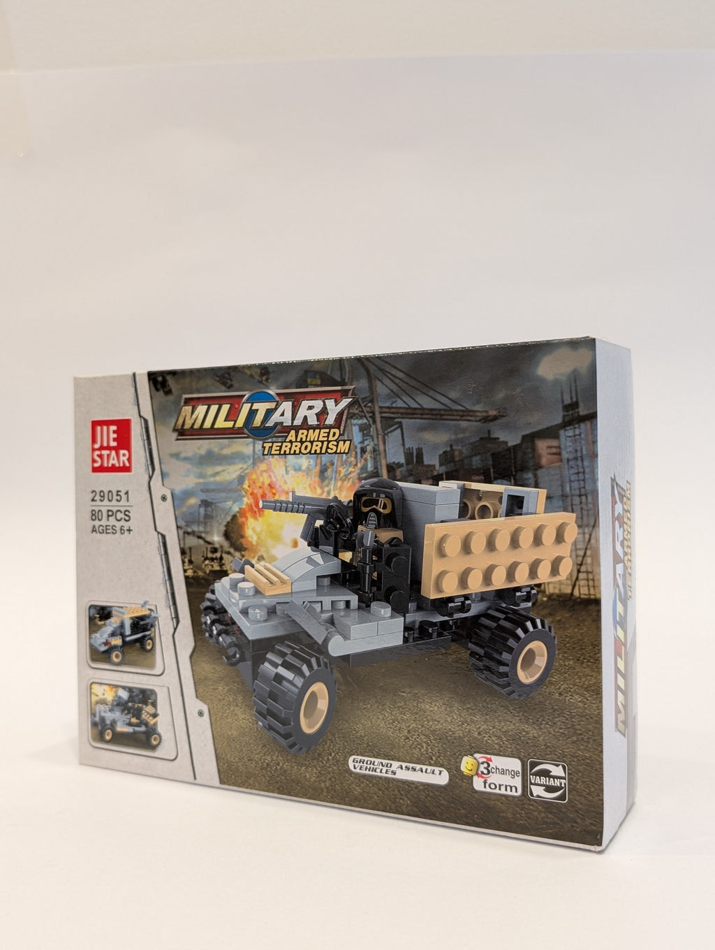 Military Truck Building Set — 80 Pieces | JIE STAR 29051 — original packaging photo