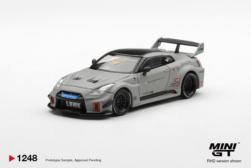 MINI GT Nissan LB-Silhouette WORKS GT 35GT-RR Ver.1 – Matt Grey #1248 – manufacturer reference