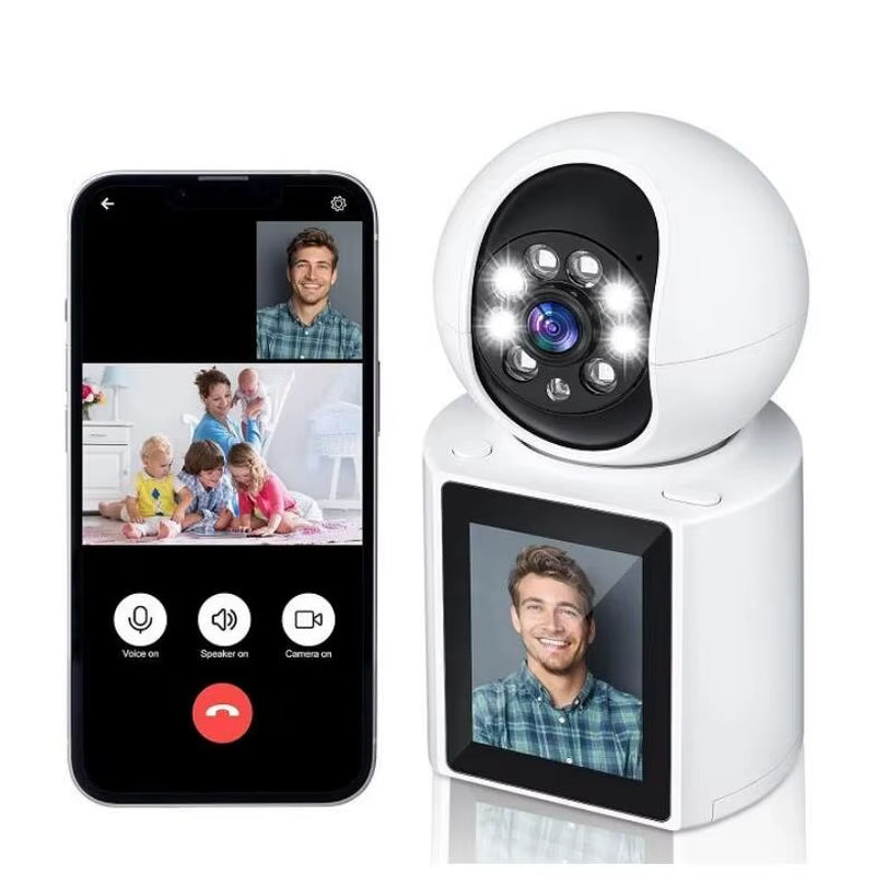 Smart Home Camera Wireless Two Way Video Calling LCD Screen Wifi Security Camera with AI Human Tracking