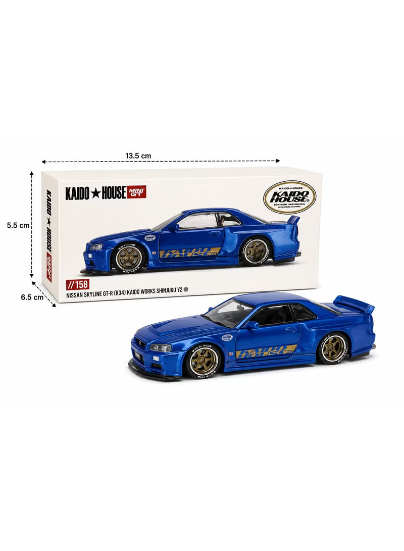 KAIDO HOUSE x MINI GT Nissan Skyline GT-R R34 Kaido Works (V2 Aero) Shinjuku V2 – KHMG158