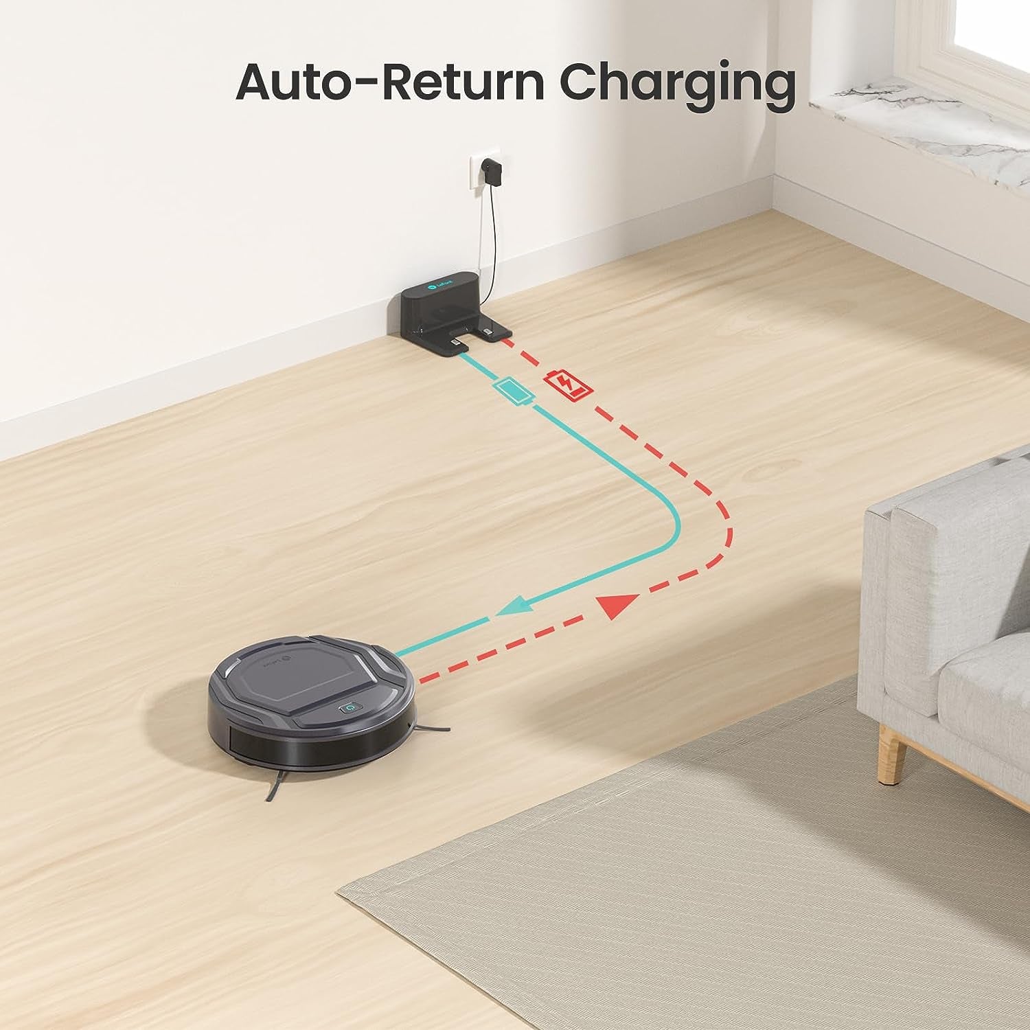 M210 Pro Robot Vacuum, 3 Adjustable Suction, Wifi/App/Alexa, 120 Min Runtime, Self-Charging Robotic Vacuums, Slim, Quiet, 6 Cleaning Modes Ideal for Pet Hair, Hard Floors