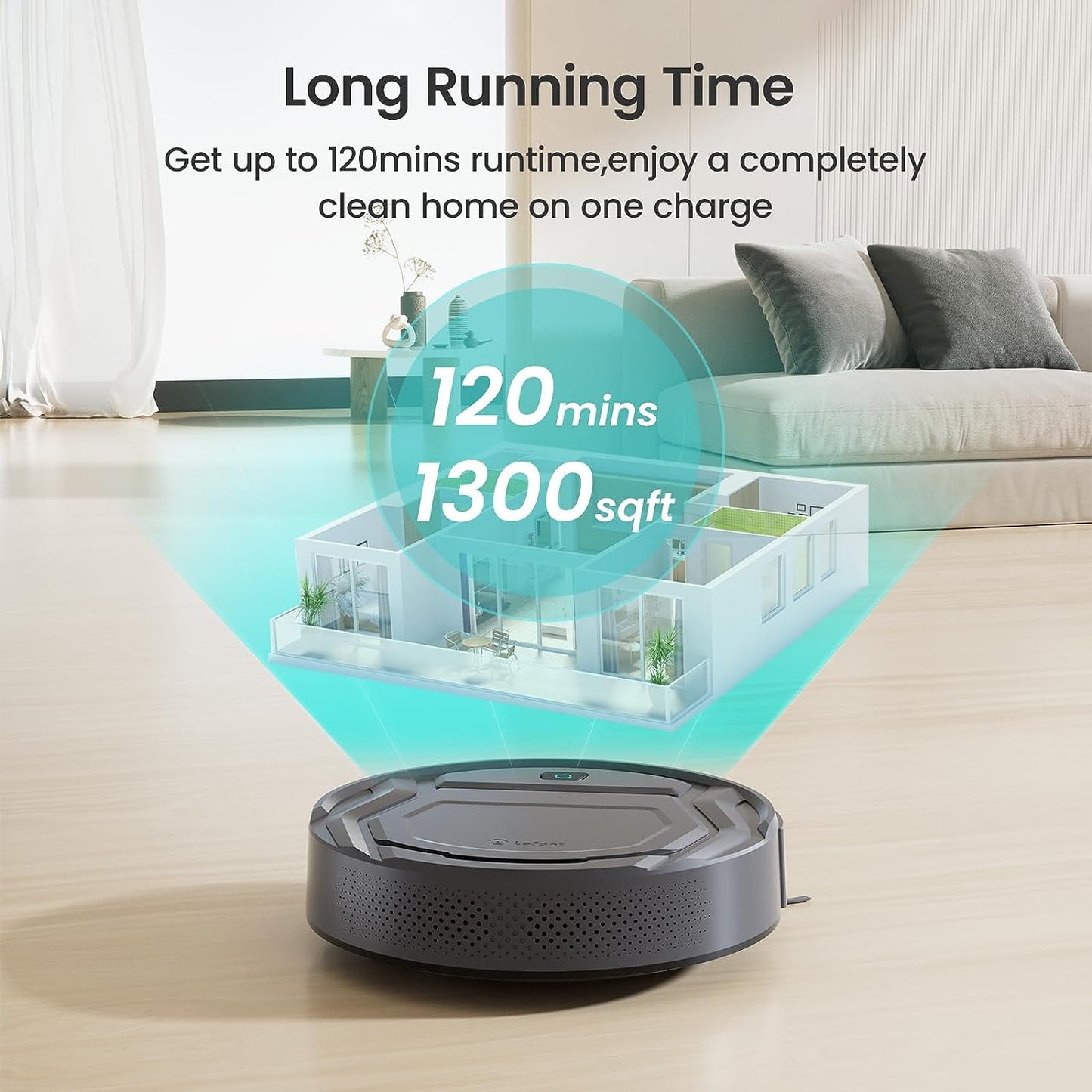 M210 Pro Robot Vacuum, 3 Adjustable Suction, Wifi/App/Alexa, 120 Min Runtime, Self-Charging Robotic Vacuums, Slim, Quiet, 6 Cleaning Modes Ideal for Pet Hair, Hard Floors