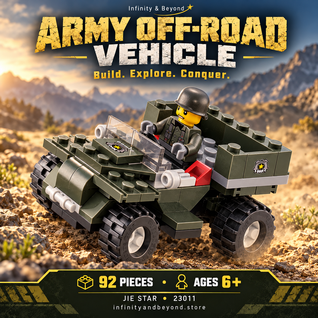 Army Off-Road Vehicle Building Set — 92 Pieces | JIE STAR 23011 — themed thumbnail