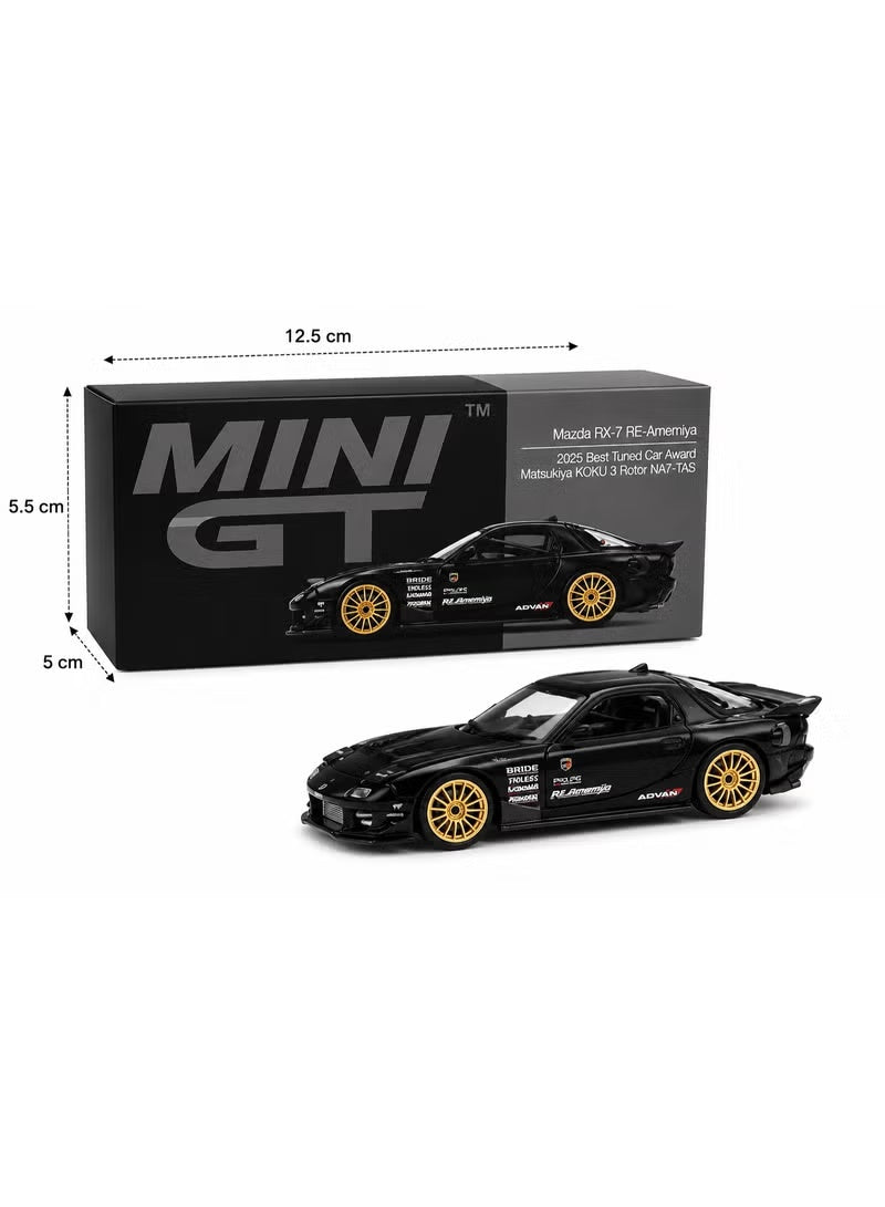 MINI GT Mazda RX-7 RE-Amemiya Matsukiya KOKU 3 Rotor NA7-TAS black model and box