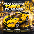 Mysterious Tiger 2-in-1 Transforming Car & Robot – 284+ Pieces (607) — detailed thumbnail