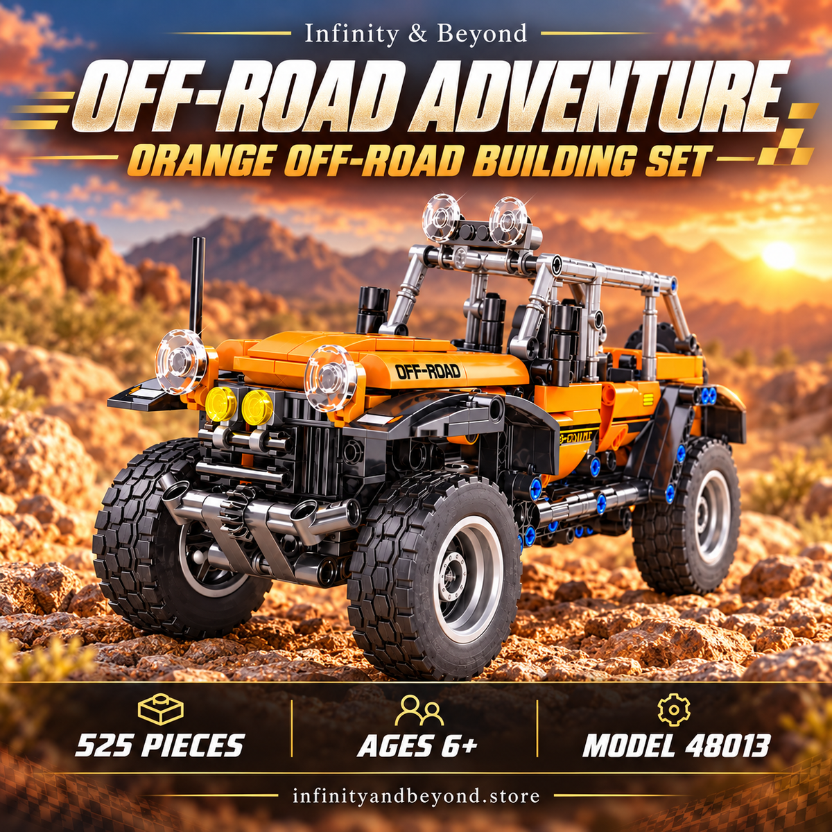 Technique Orange Off-Road Vehicle – 525 Pieces (48013) — Infinity & Beyond thumbnail