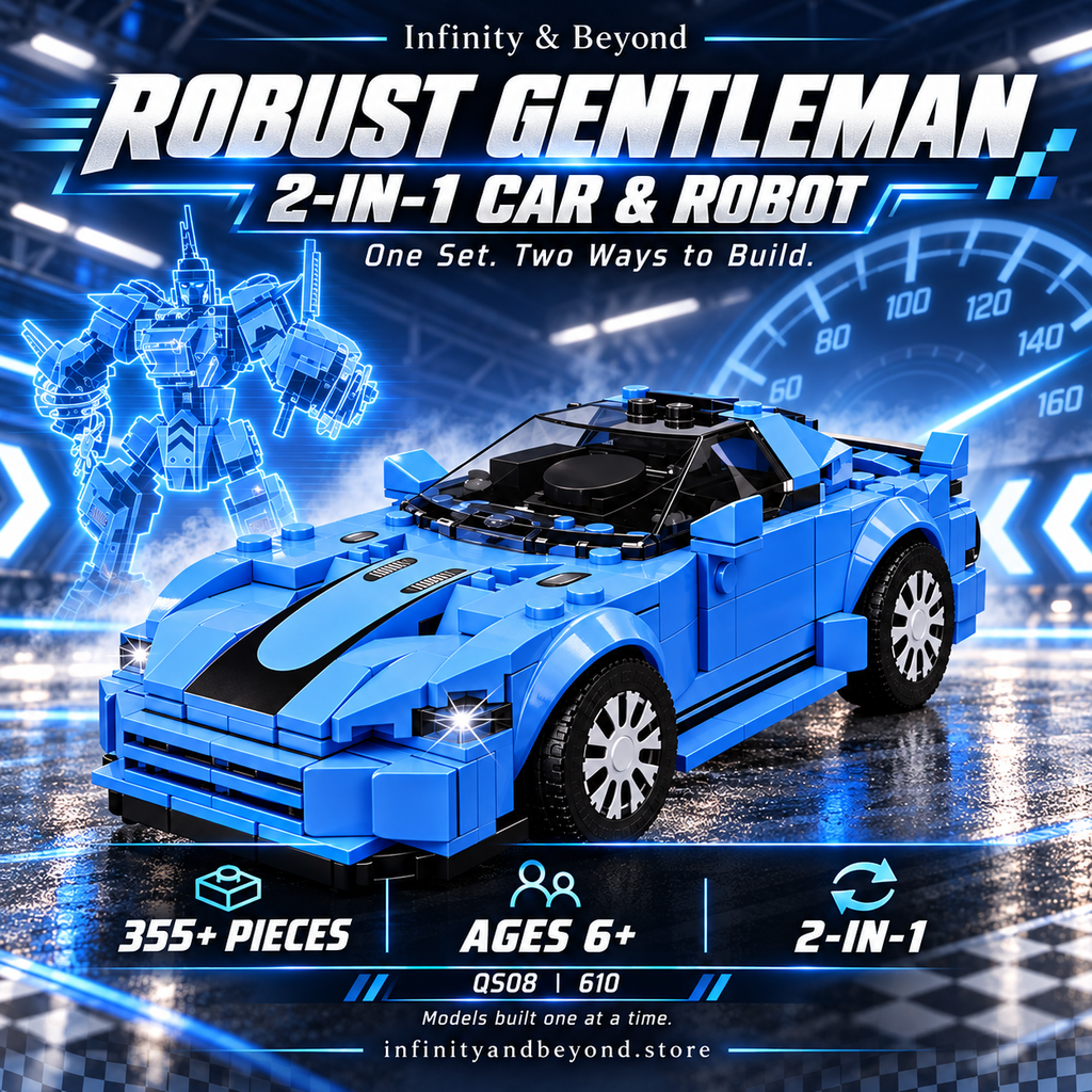 Robust Gentleman 2-in-1 Transforming Car & Robot – 355+ Pieces (610) — detailed thumbnail