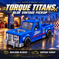 Torque Titans Blue Vintage Pickup building set — Infinity & Beyond thumbnail