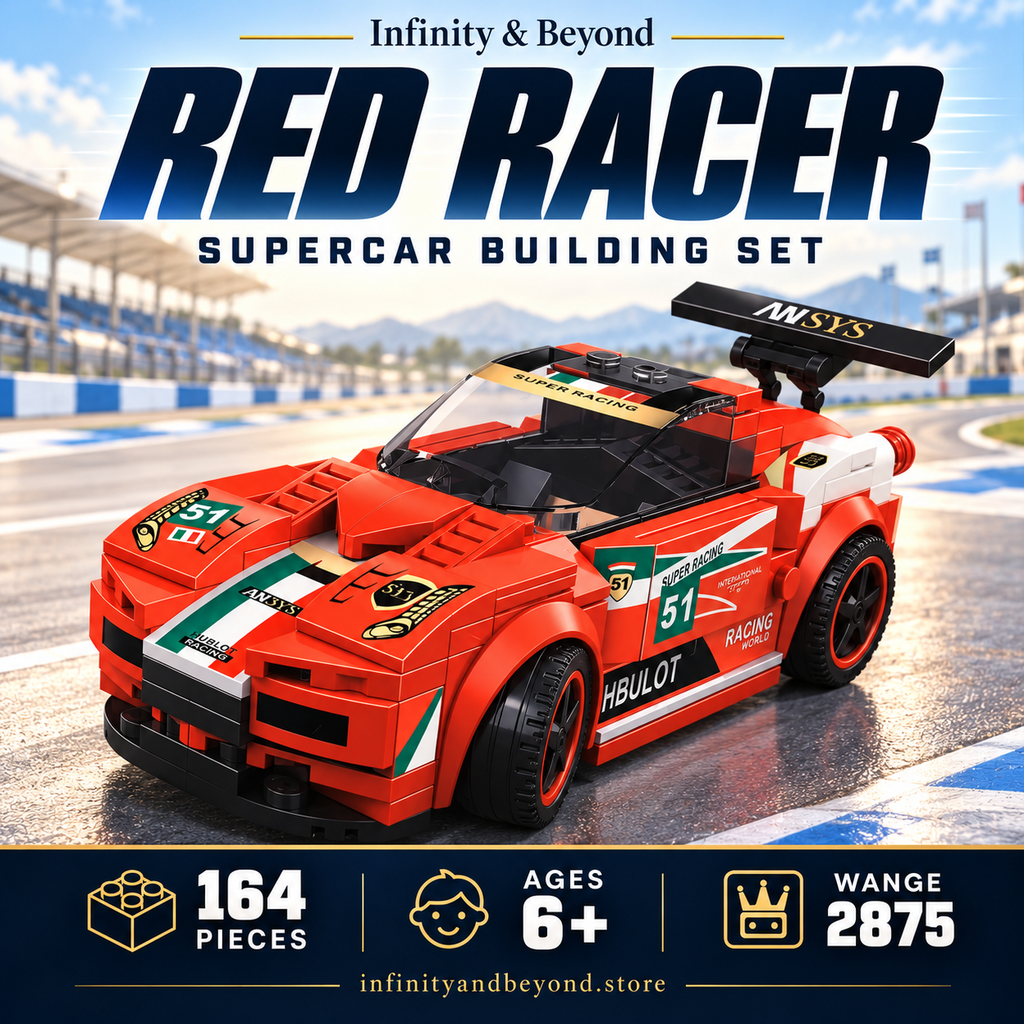 WANGE 2875 Red Racing Supercar — 164 pieces, ages 6+