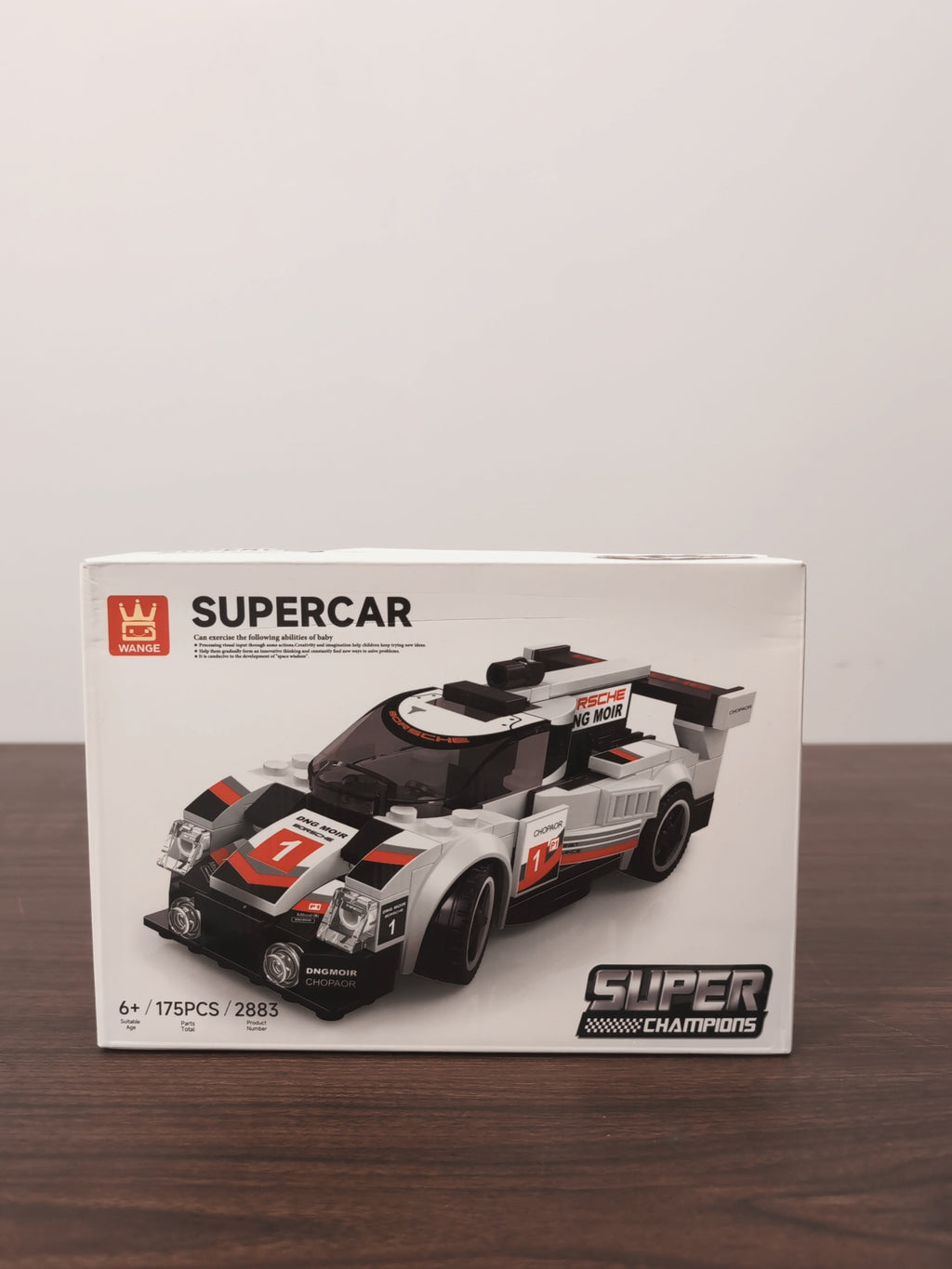 WANGE 2883 White Endurance Supercar — original box photo