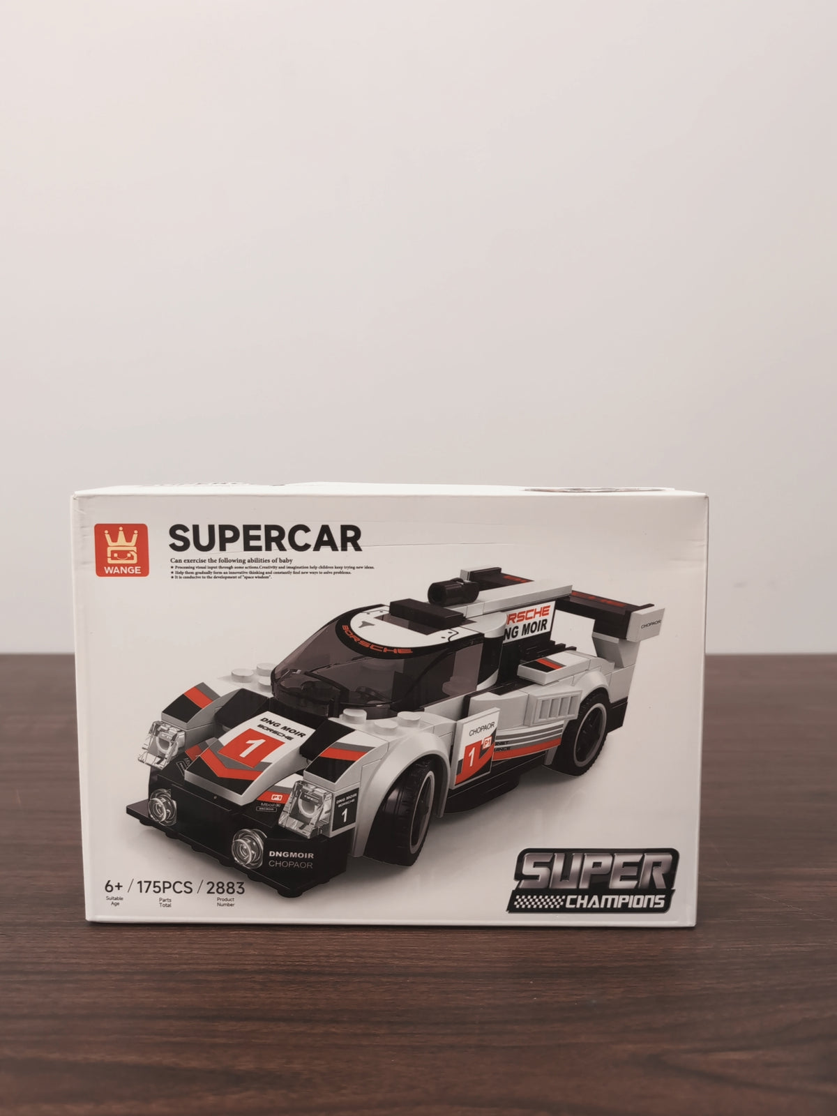 WANGE 2883 White Endurance Supercar — original box photo
