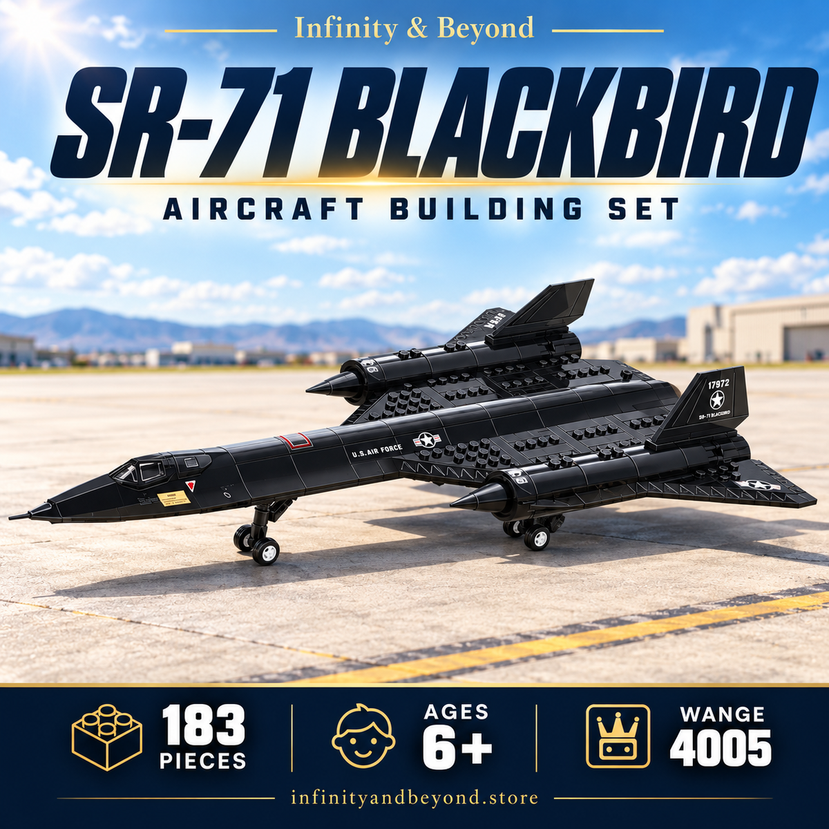 WANGE 4005 SR-71 Blackbird — 183 pieces, ages 6+