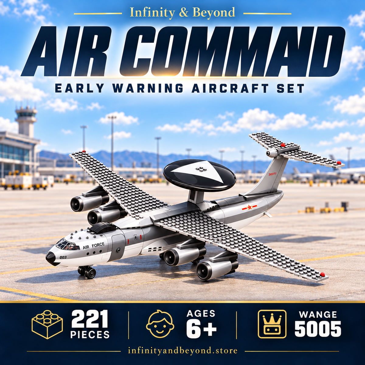 WANGE 5005 Airborne Early Warning & Control Aircraft — 221 pieces, ages 6+